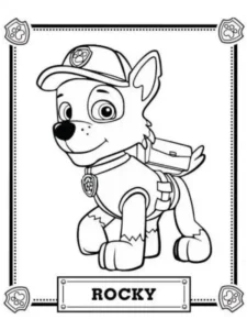 rocky patrulla canina para colorear