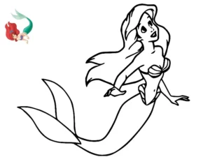 sirenita ariel para colorear