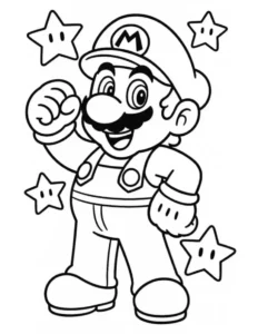 super mario para colorear