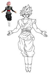 black goku para colorear
