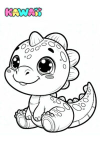 dinosaurio kawaii para colorear