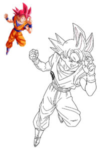 goku dios para colorear