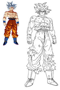 goku ultra instinto para colorear