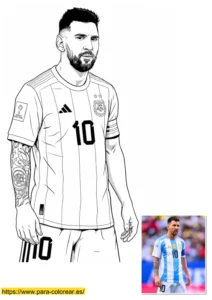 dibujo de messi para colorear