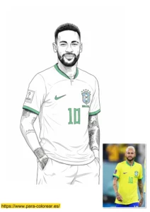 dibujo de neymar