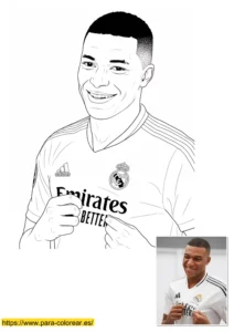 dibujos de mbappe para colorear