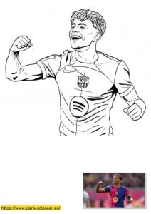 lamine yamal colorear