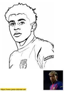 lamine yamal para colorear