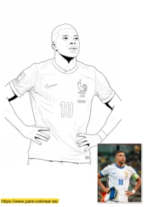 mbappé para colorear
