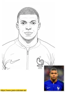 mbappe para colorear