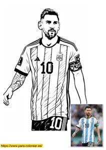 messi en dibujo