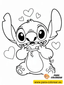 stitch blanco y negro