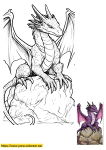 dibujo dragones para colorear