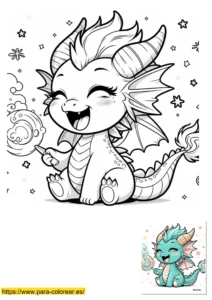 dibujo dragones para colorear